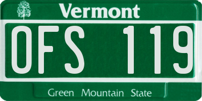 VT license plate OFS119