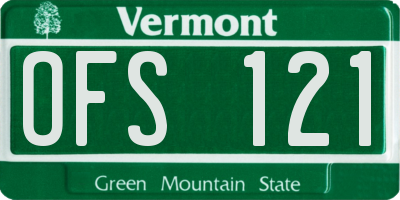VT license plate OFS121
