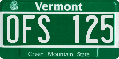 VT license plate OFS125