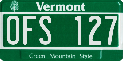 VT license plate OFS127