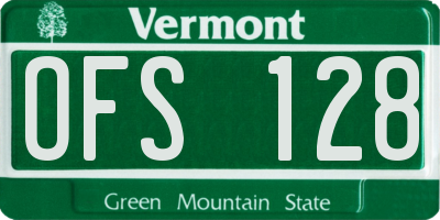 VT license plate OFS128