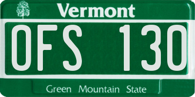 VT license plate OFS130