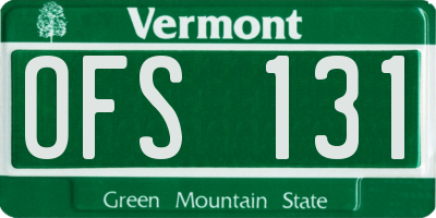 VT license plate OFS131