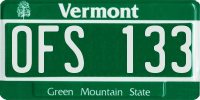 VT license plate OFS133