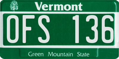 VT license plate OFS136