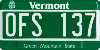 VT license plate OFS137