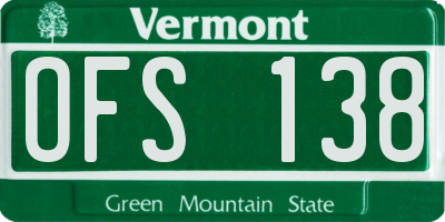 VT license plate OFS138