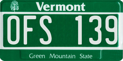 VT license plate OFS139