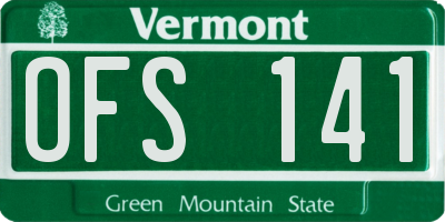 VT license plate OFS141