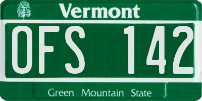 VT license plate OFS142