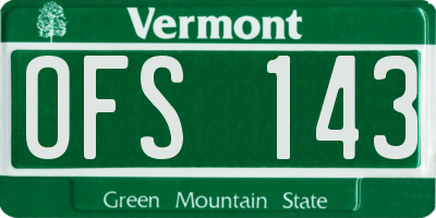 VT license plate OFS143