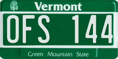 VT license plate OFS144