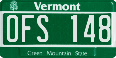 VT license plate OFS148