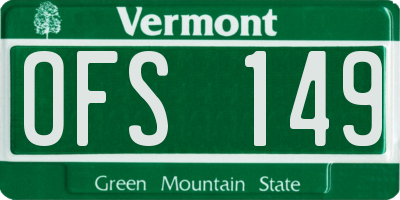 VT license plate OFS149