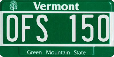VT license plate OFS150