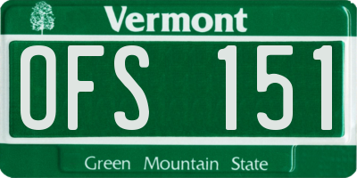VT license plate OFS151