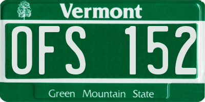 VT license plate OFS152