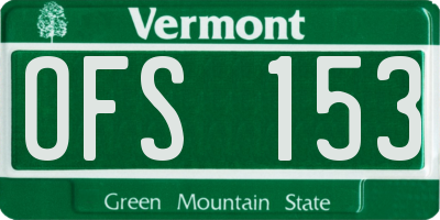 VT license plate OFS153