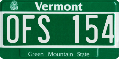 VT license plate OFS154