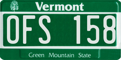 VT license plate OFS158