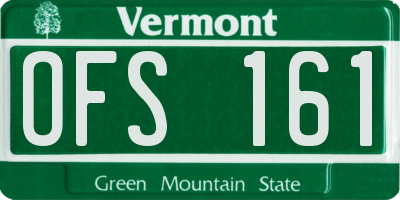 VT license plate OFS161