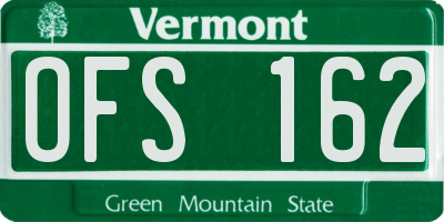 VT license plate OFS162