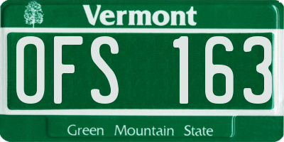 VT license plate OFS163
