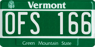 VT license plate OFS166