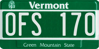 VT license plate OFS170