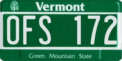 VT license plate OFS172