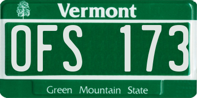 VT license plate OFS173
