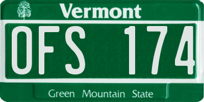 VT license plate OFS174