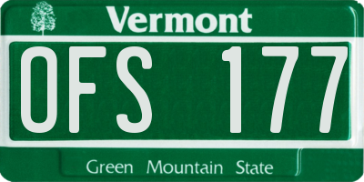 VT license plate OFS177