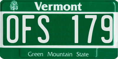 VT license plate OFS179