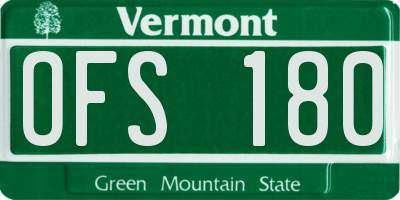 VT license plate OFS180