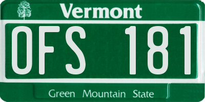 VT license plate OFS181