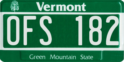 VT license plate OFS182
