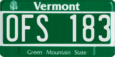 VT license plate OFS183