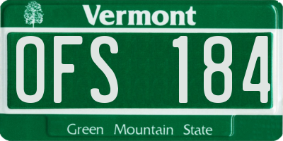 VT license plate OFS184