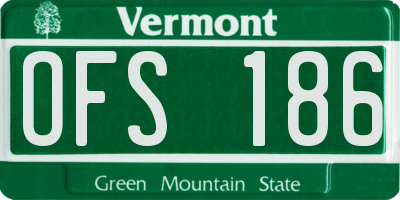 VT license plate OFS186