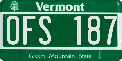 VT license plate OFS187