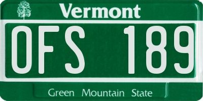 VT license plate OFS189