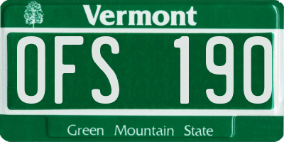 VT license plate OFS190