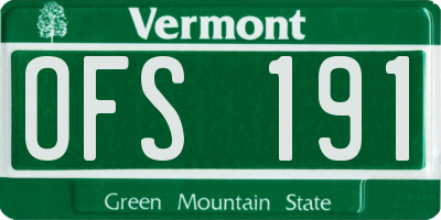 VT license plate OFS191