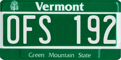 VT license plate OFS192