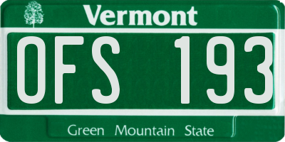 VT license plate OFS193
