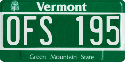 VT license plate OFS195