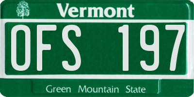 VT license plate OFS197