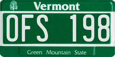 VT license plate OFS198