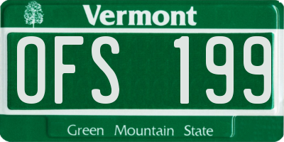VT license plate OFS199